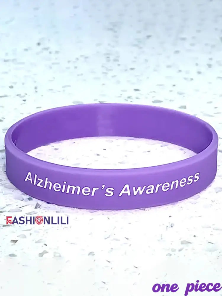 Alzheimer’s Disease Letter Design Wristband Purple / ONE