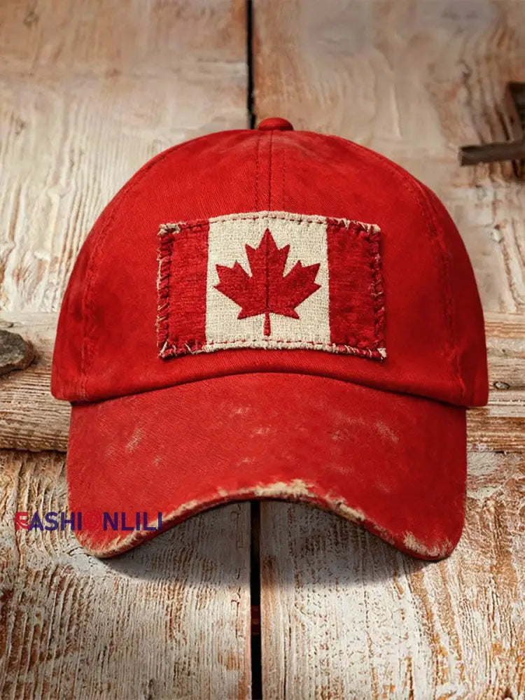 Canada flag retro unisex hats Red / ONE