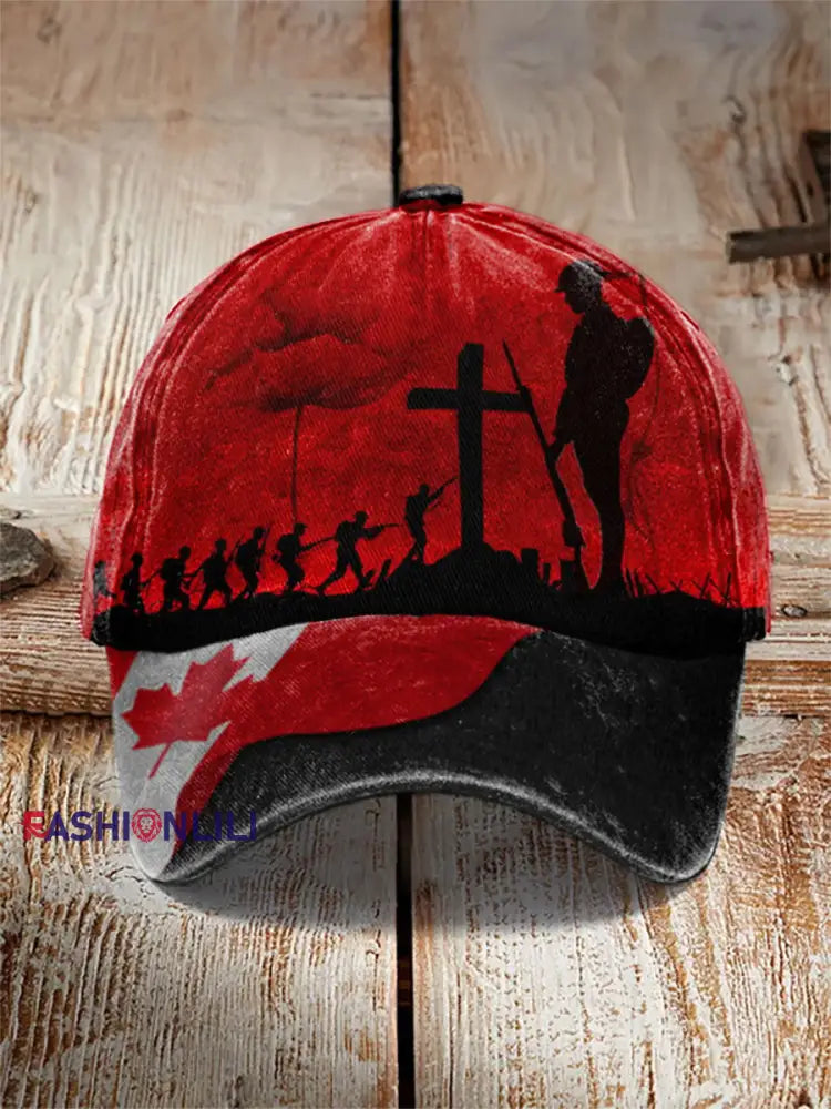 CANADA Printed Casual Unisex Cap Red / ONE