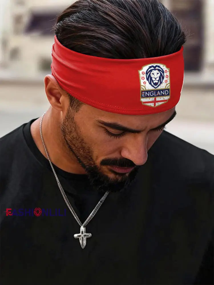 England Football Lover Printed Sports Headband Red / ONE