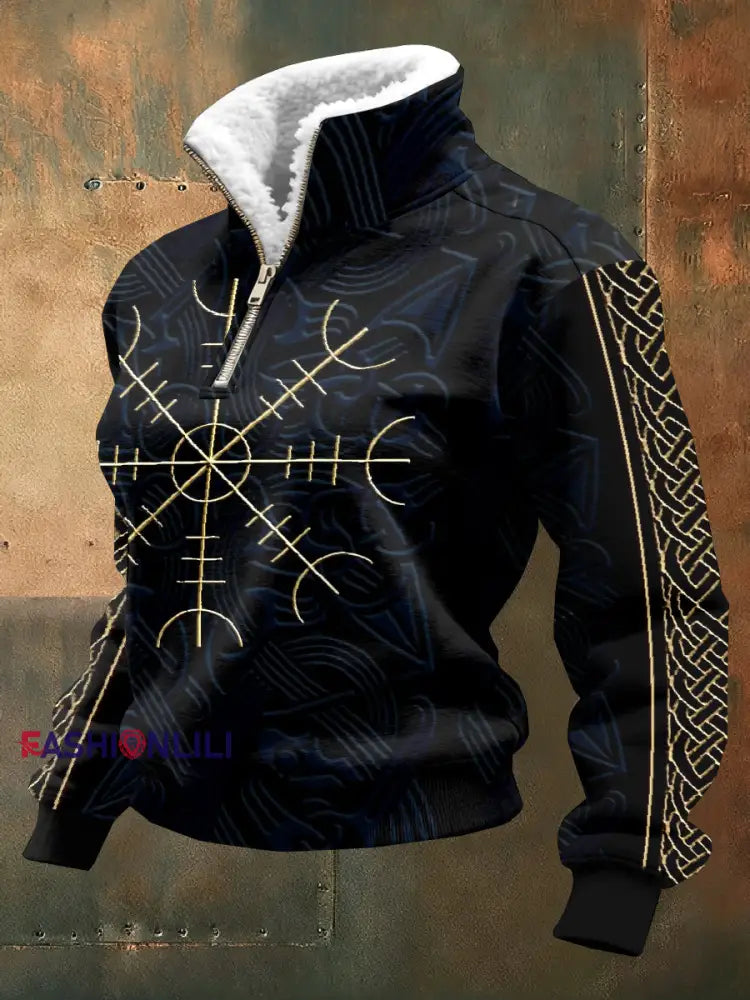 Kvinnor Vintage Viking Tryck Casual Sweatshirt As picture / S