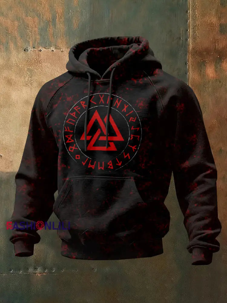 Män Vintage Viking Tryck Casual Sweatshirt As picture / S