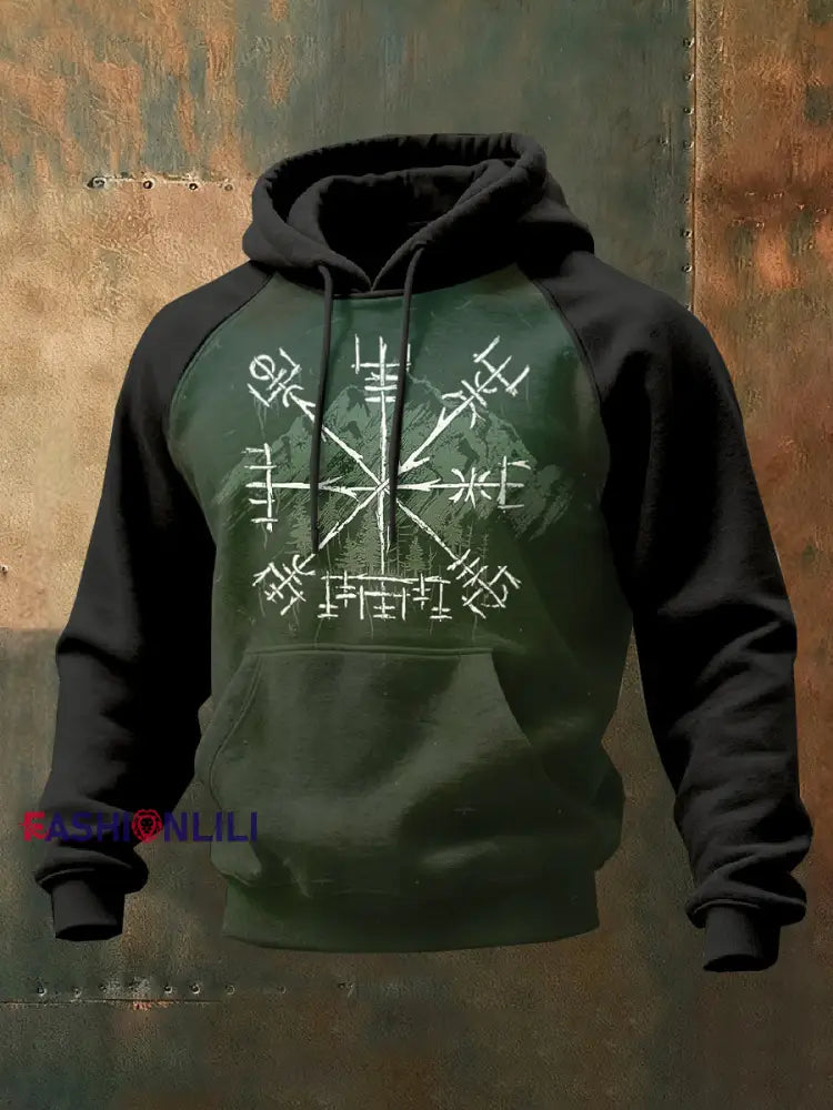 Män Vintage Viking Tryck Casual Sweatshirt As picture / S