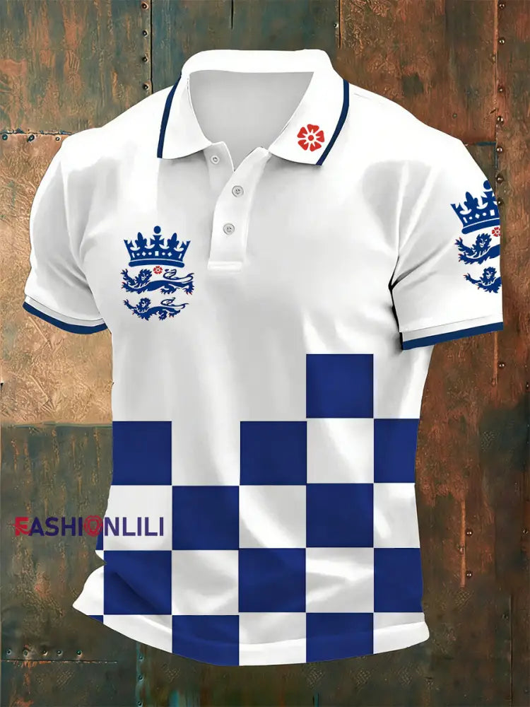 Men’s 2026 England World Cup Cheering Printed Polo Shirt A / S