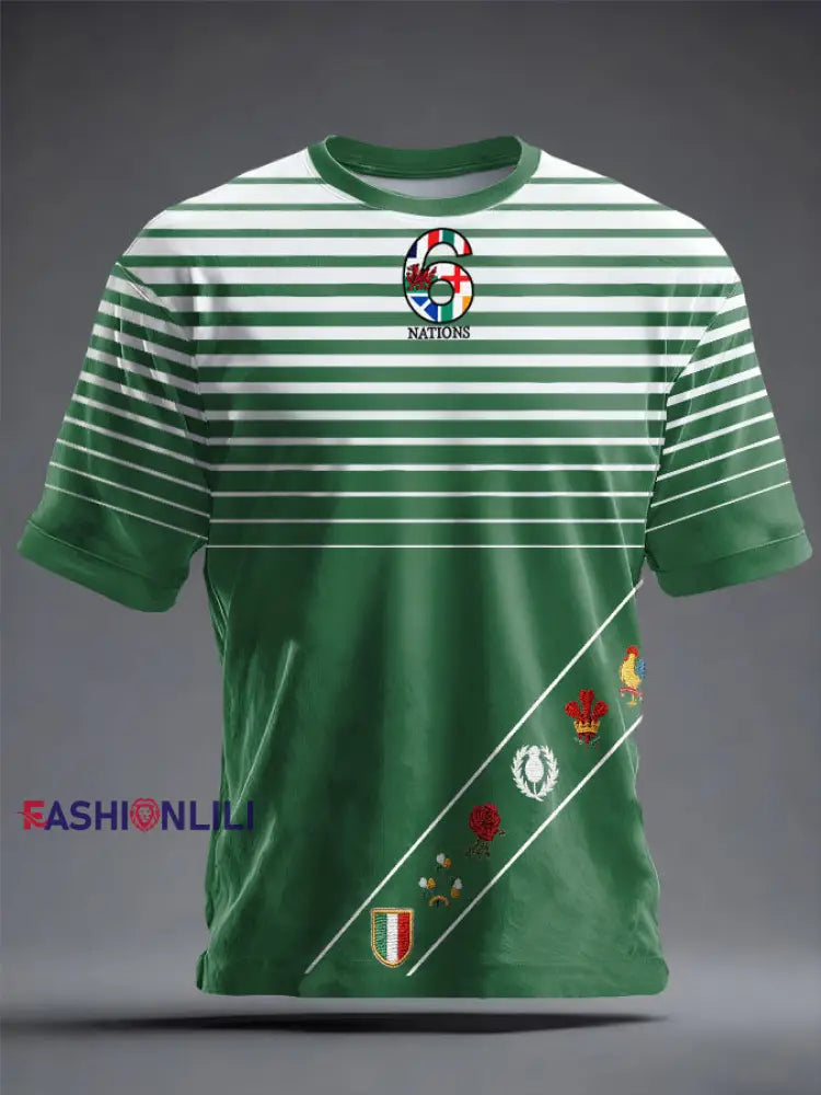 Men’s 6 Nations Rugby Lover Printed T-shirt Green / S