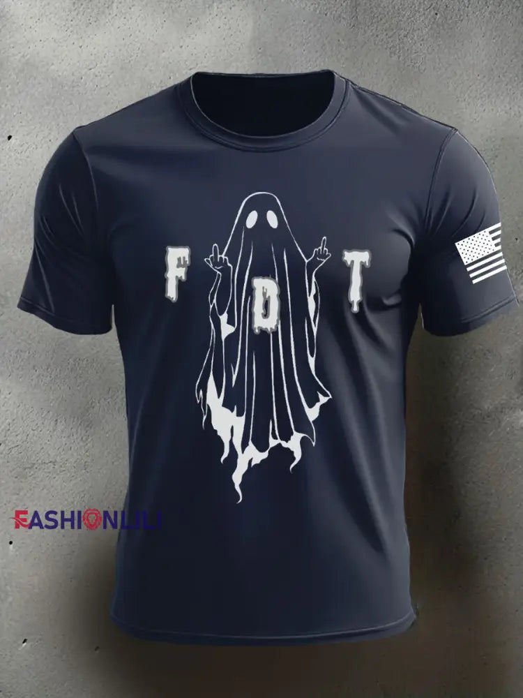 Men’s 8647 FDT Halloween Printed T-shirt Navy Blue / S