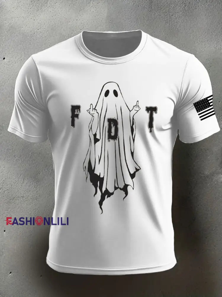 Men’s 8647 FDT Halloween Printed T-shirt White / S