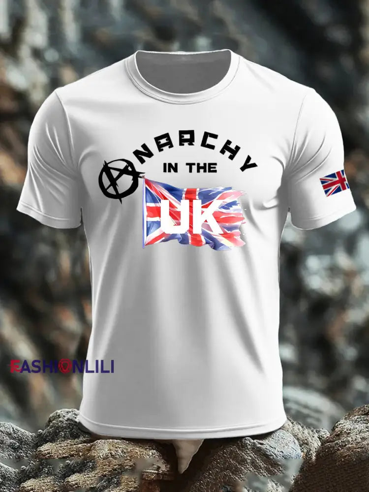 Men’s Anarchy In The UK imitation cotton short-sleeved T-shirt White / S
