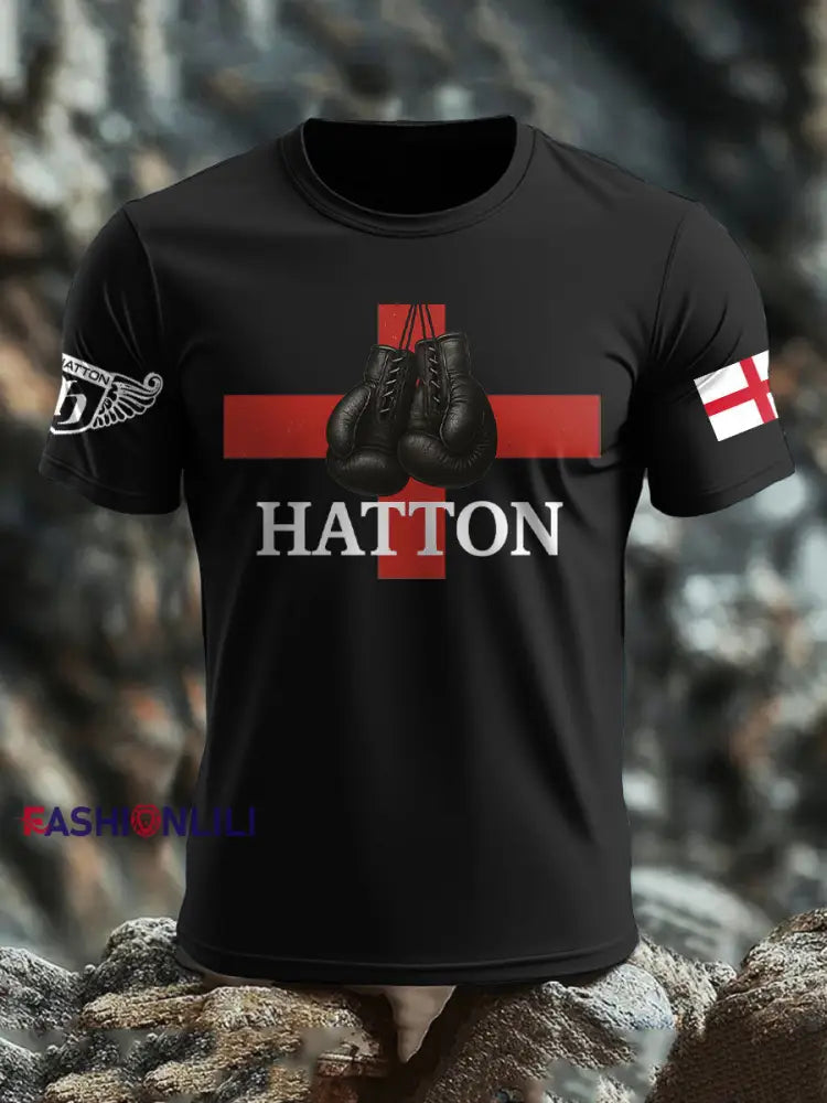 Men’s Boxing Lover Rip Hitman Legend Printed T-Shirt Black / S