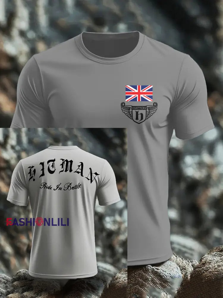 Men’s Boxing Lover Rip Hitman Legend Printed T-Shirt Light Gray / S