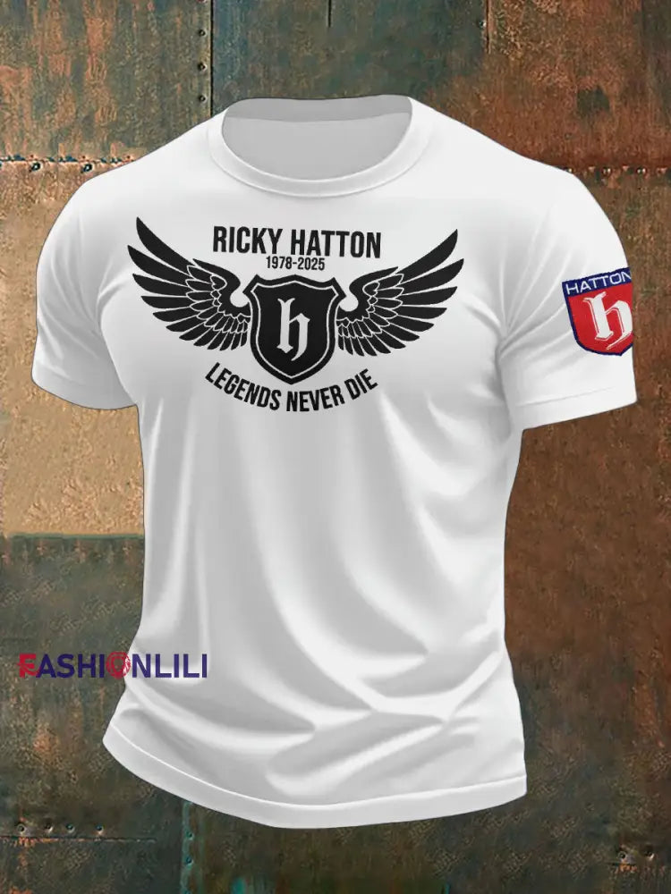 Men’s Boxing Lover Rip Hitman Legend Printed T-Shirt White / S