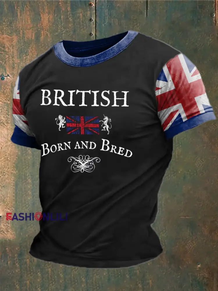 Men’s British Born And Bred Printed T-shirt Black / S