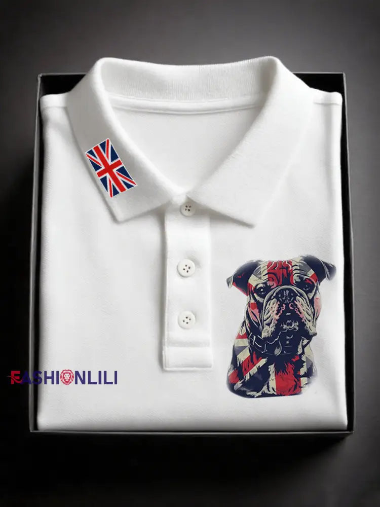 Men’s British Bulldog short sleeve shirt White / S