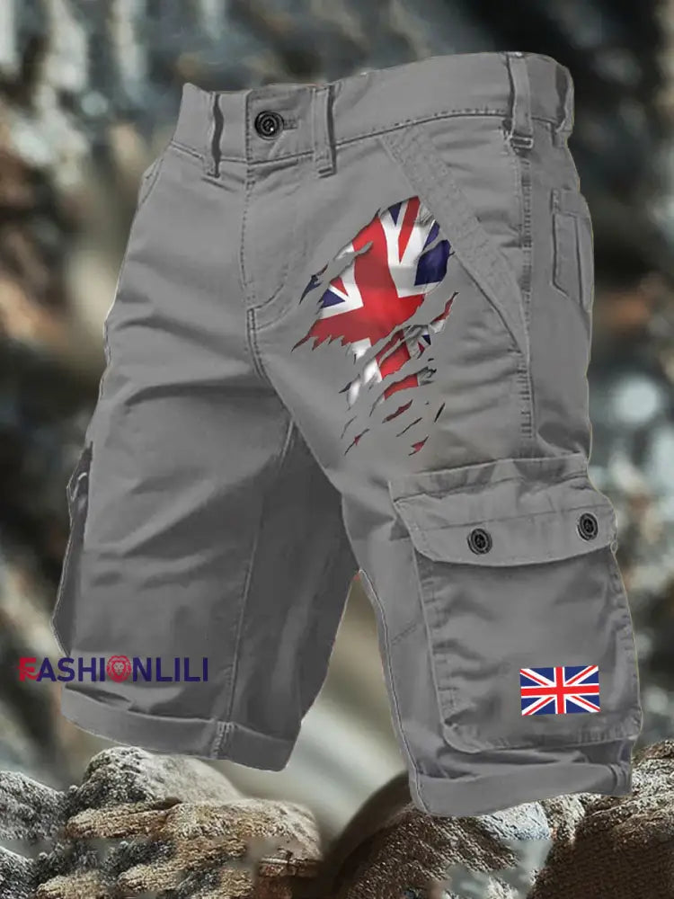 Men’s British Printed shorts Gray / S