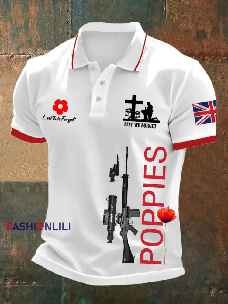 Men’s British Remembrance Day polo shirt White / S