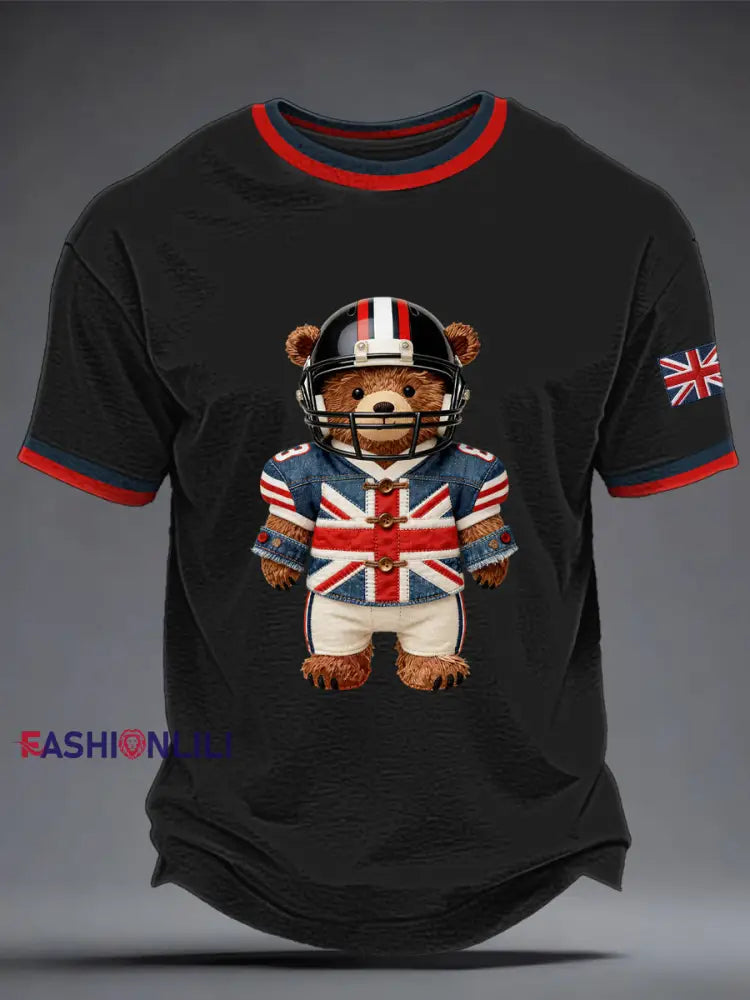Men’s British Rugby Printed T-shirt Black / S