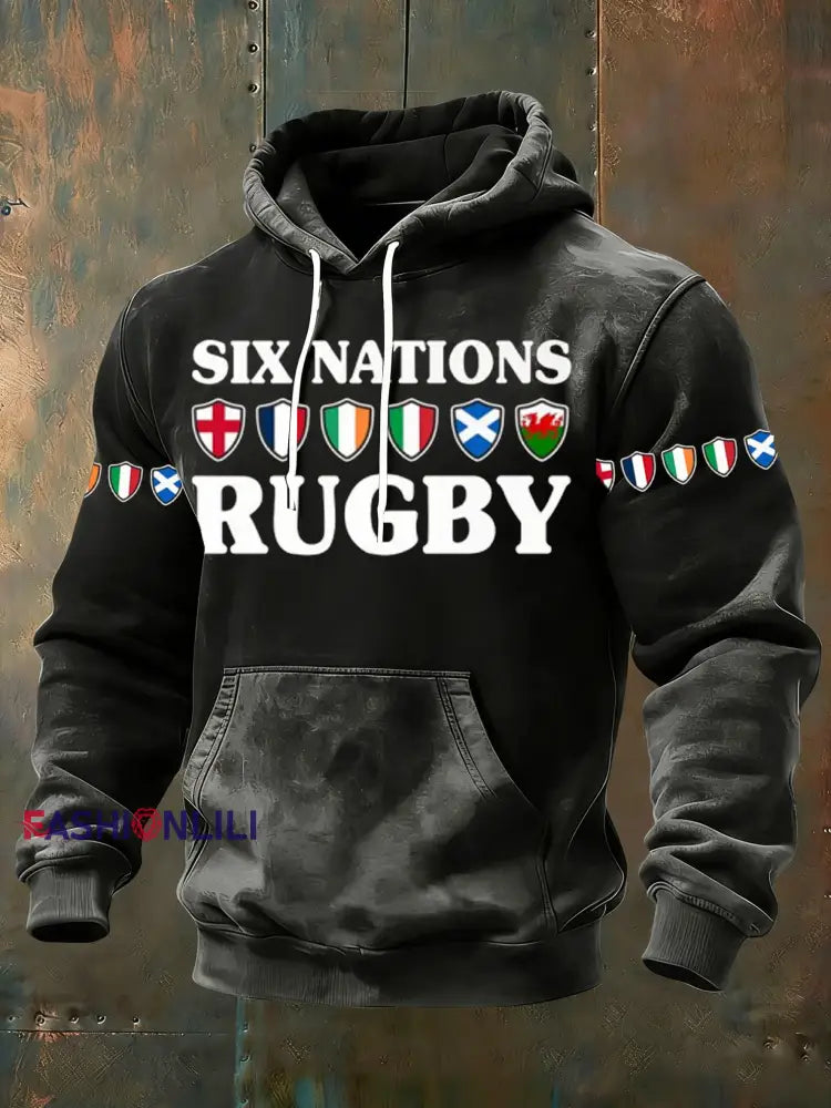 Men’s British Rugby Six Nations Element Print Hoodie A / S