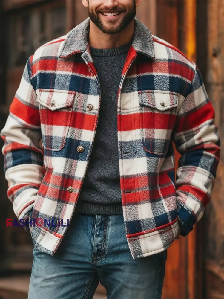 Men’s British Style Casual Jacket As picture / S