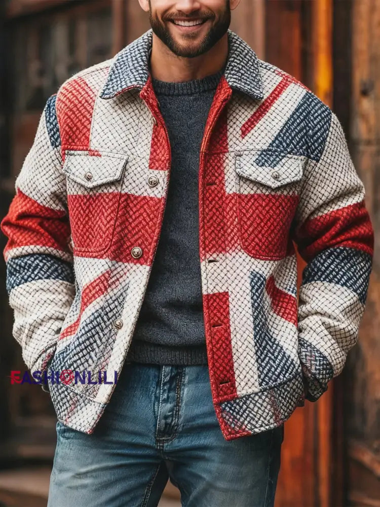 Men’s British Style Casual Jacket As picture / S