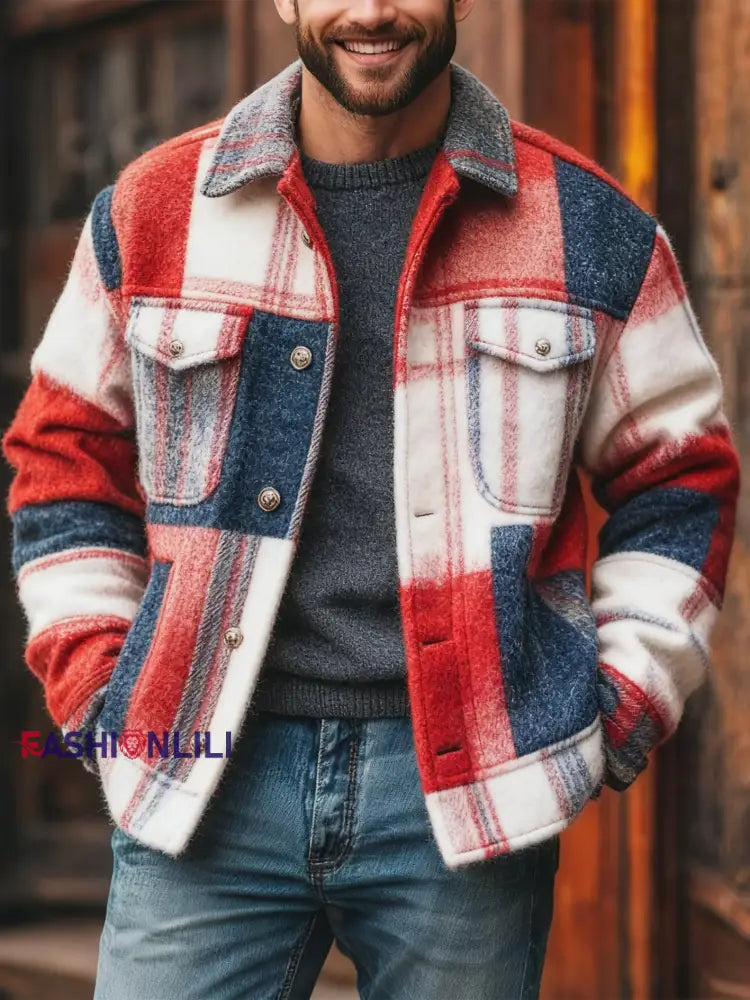 Men’s British Style Casual Jacket As picture / S