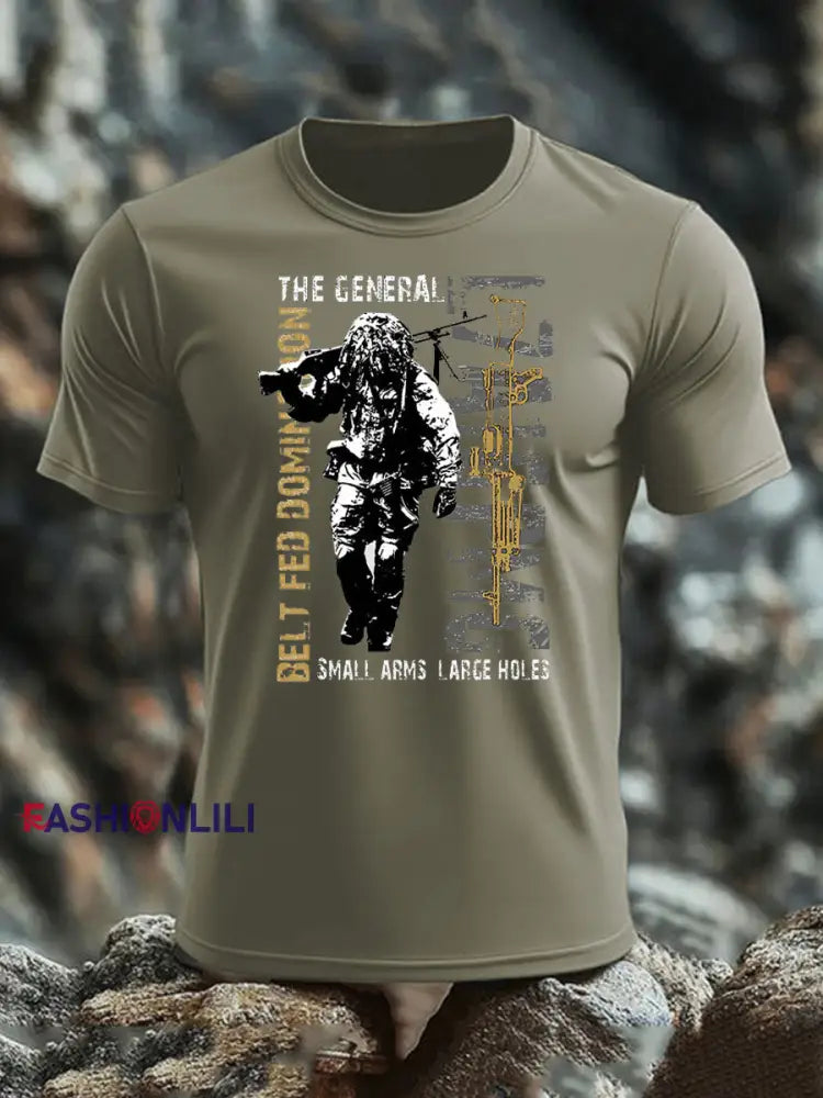 Men’s British Veteran imitation cotton short-sleeved T-shirt Army Green / S