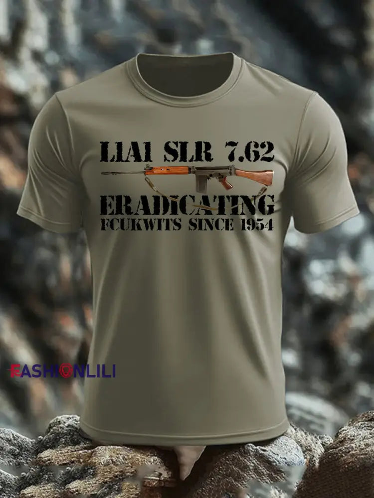 Men’s British Veteran imitation cotton short-sleeved T-shirt Army Green / S