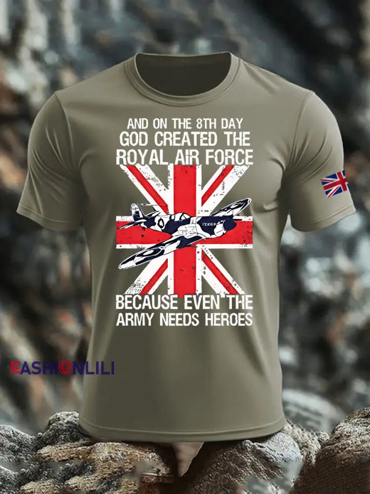 Men’s British Veteran imitation cotton short-sleeved T-shirt Army Green / S