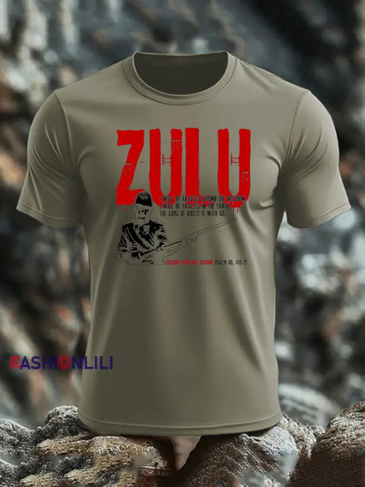 Men’s British Veteran imitation cotton short-sleeved T-shirt Army Green / S