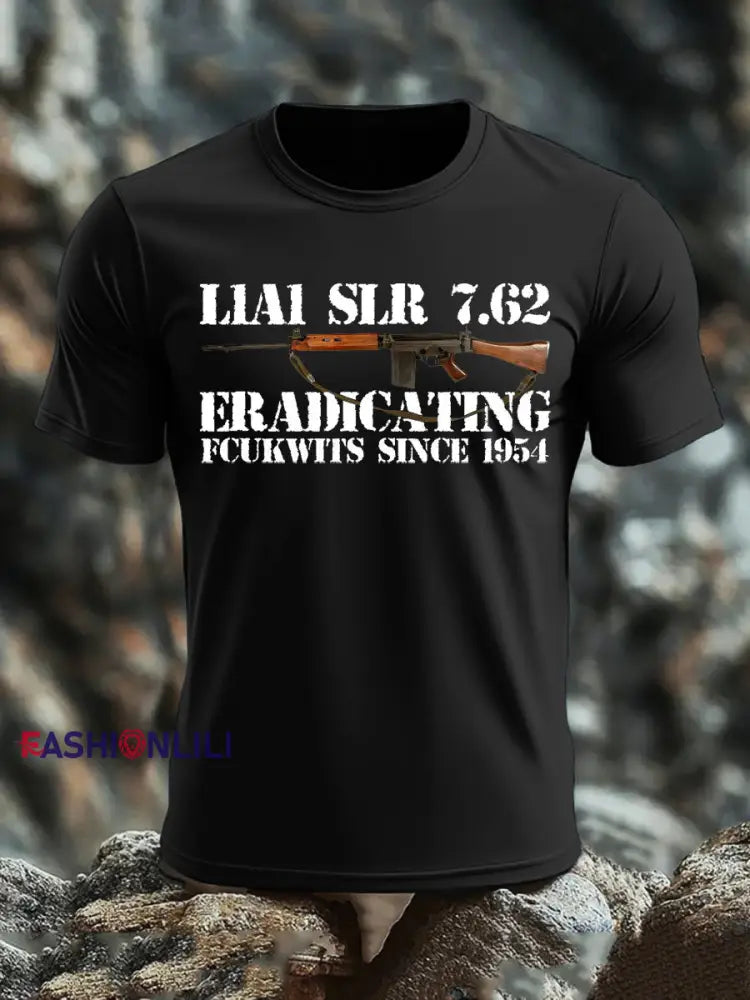 Men’s British Veteran imitation cotton short-sleeved T-shirt Black / S