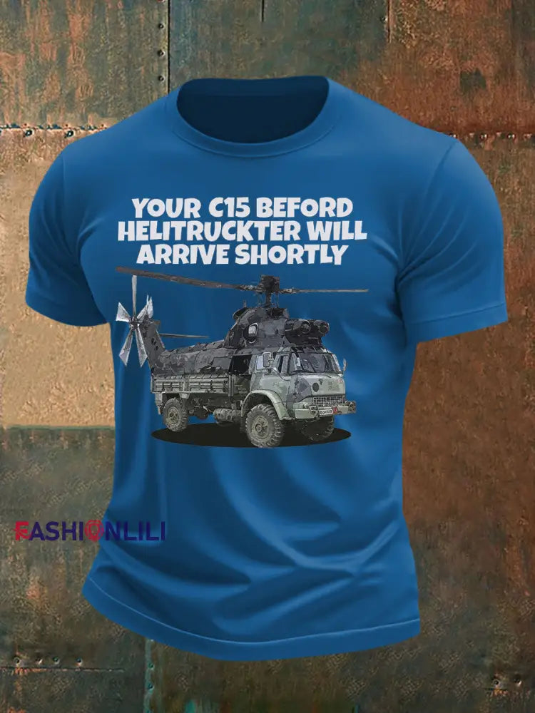 Men’s British Veteran imitation cotton short sleeved T shirt Blue / S