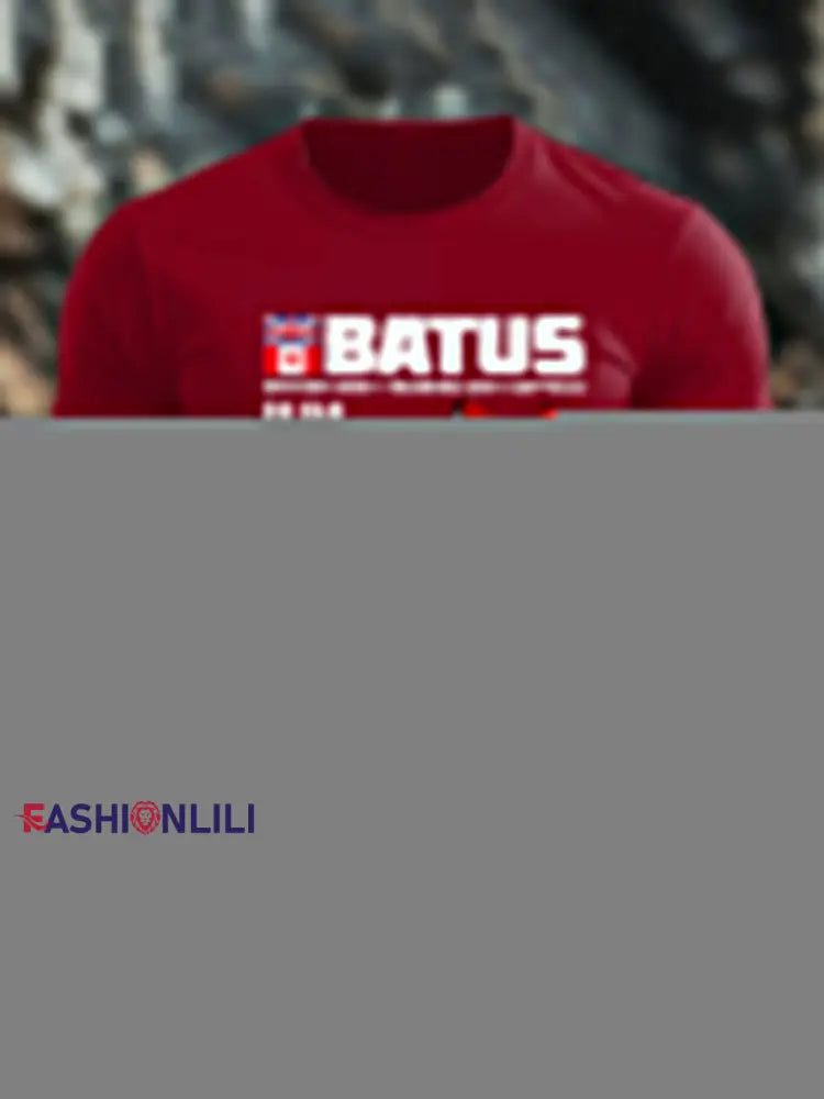 Men’s British Veteran imitation cotton short sleeved T shirt Deep Red / S