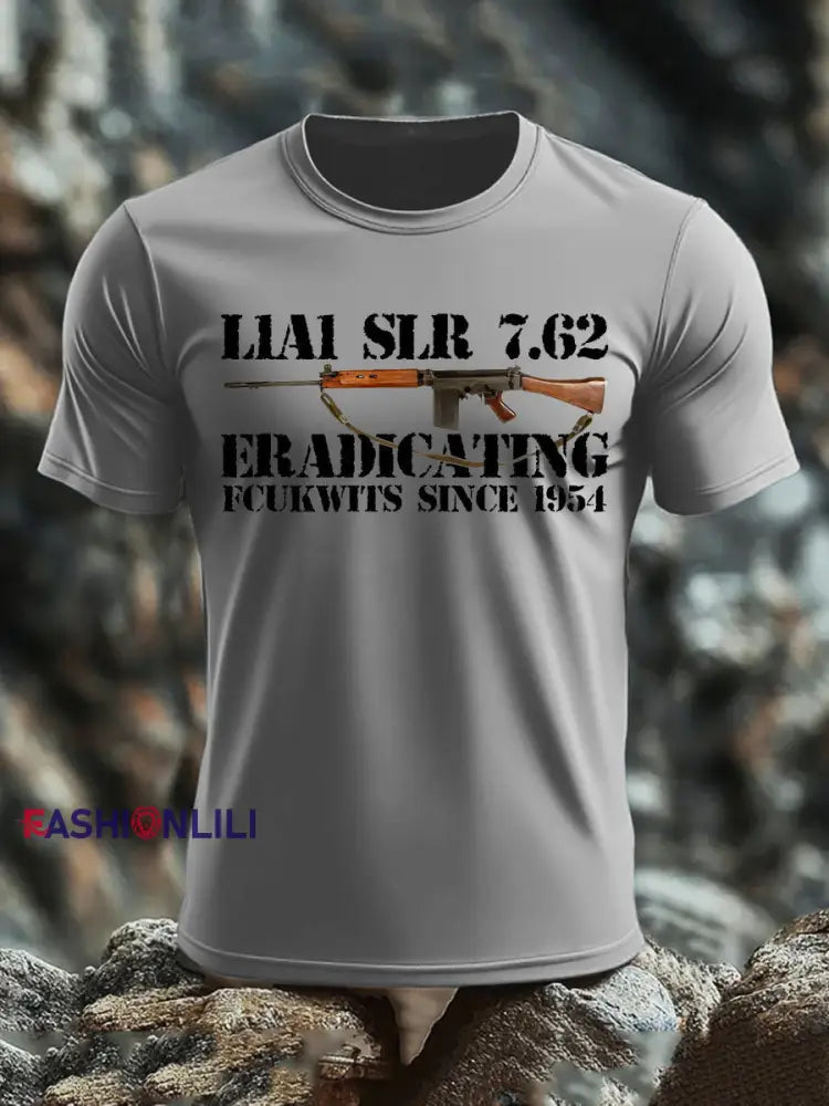 Men’s British Veteran imitation cotton short-sleeved T-shirt Light Gray / S
