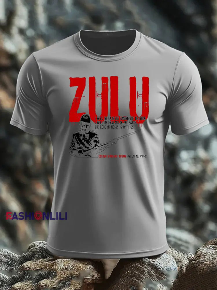 Men’s British Veteran imitation cotton short-sleeved T-shirt Light Gray / S
