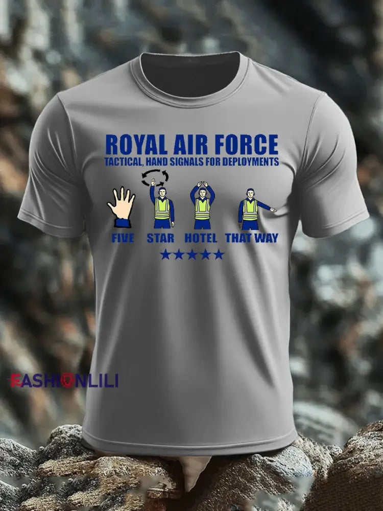 Men’s British Veteran imitation cotton short sleeved T shirt Light Gray / S