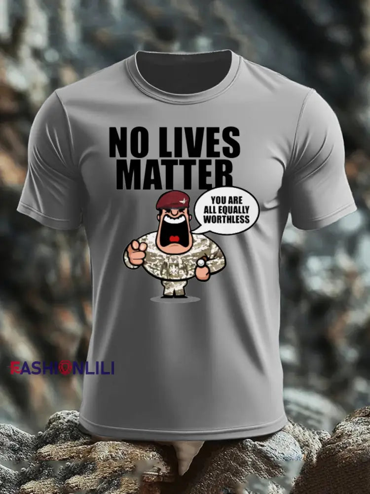 Men’s British Veteran imitation cotton short sleeved T shirt Light Gray / S