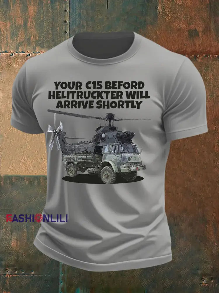 Men’s British Veteran imitation cotton short sleeved T shirt Light Gray / S