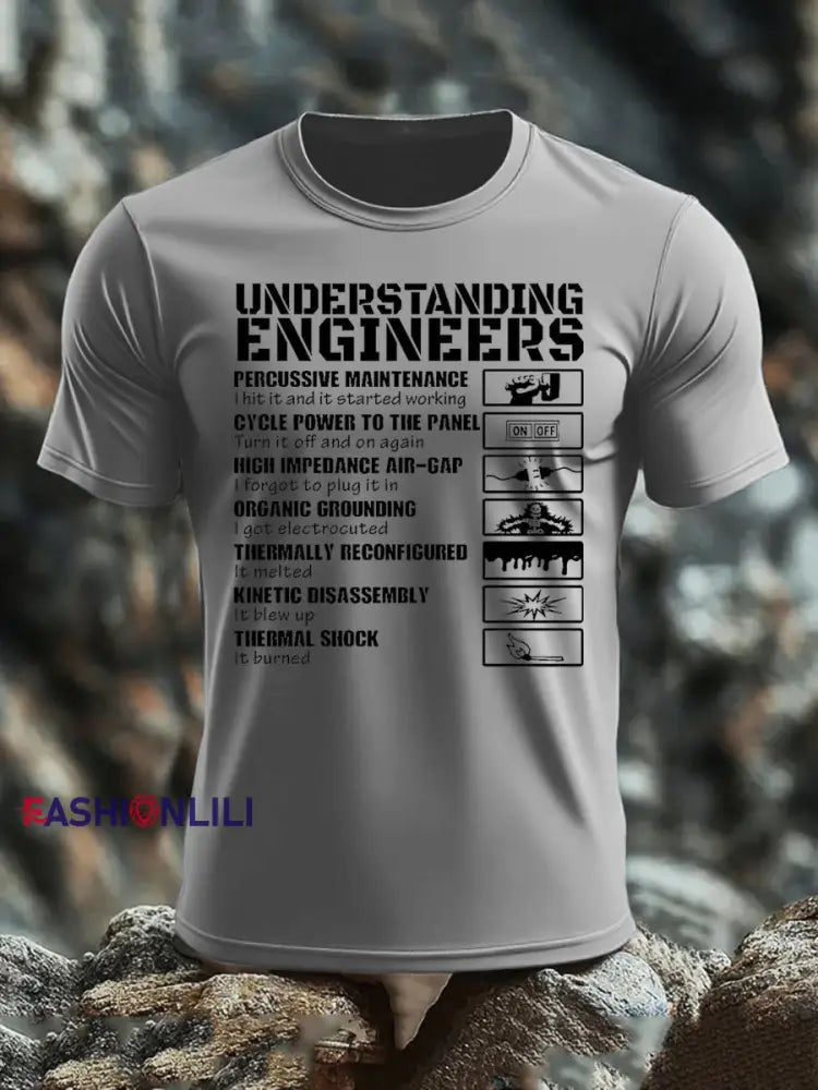 Men’s British Veteran imitation cotton short sleeved T shirt Light Gray / S