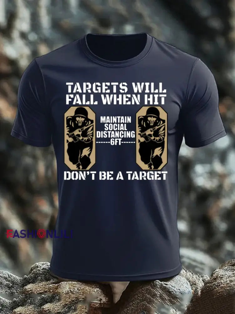 Men’s British Veteran imitation cotton short sleeved T shirt Navy Blue / S
