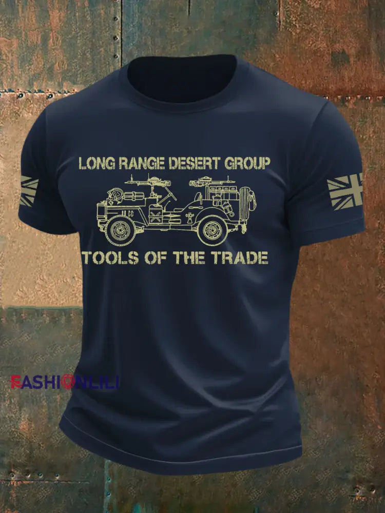 Men’s British Veteran imitation cotton short sleeved T shirt Navy Blue / S