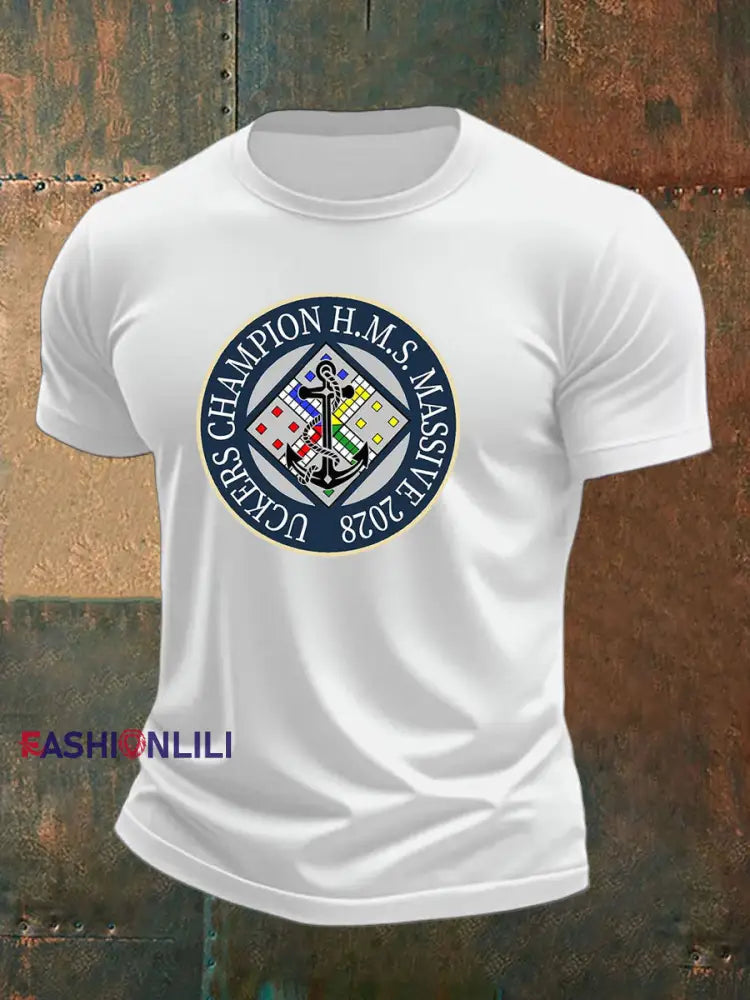 Men’s british veteran imitation cotton short sleeved T shirt White / S