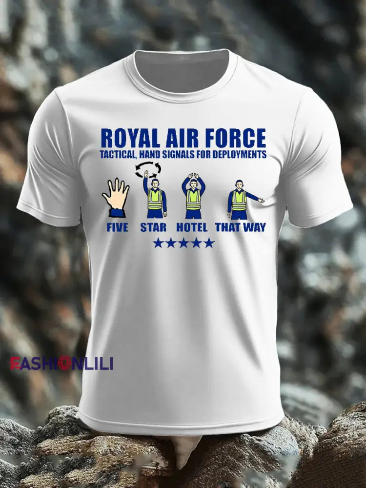 Men’s British Veteran imitation cotton short sleeved T shirt White / S