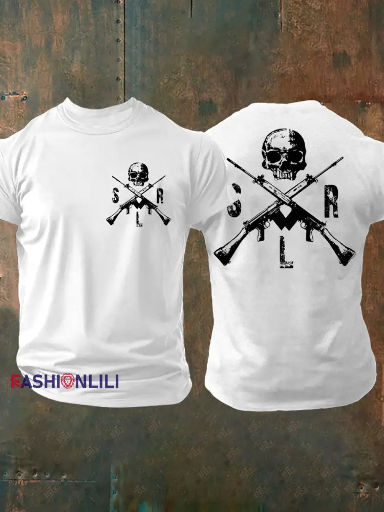 Men’s British Veteran imitation cotton short sleeved T shirt White / S