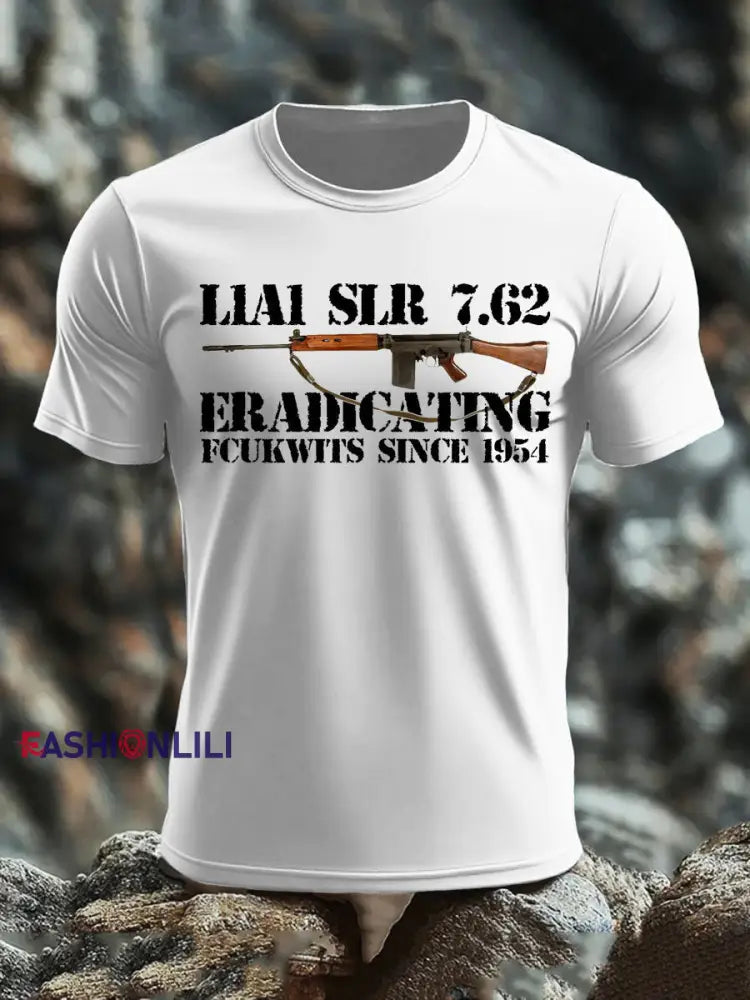 Men’s British Veteran imitation cotton short-sleeved T-shirt White / S