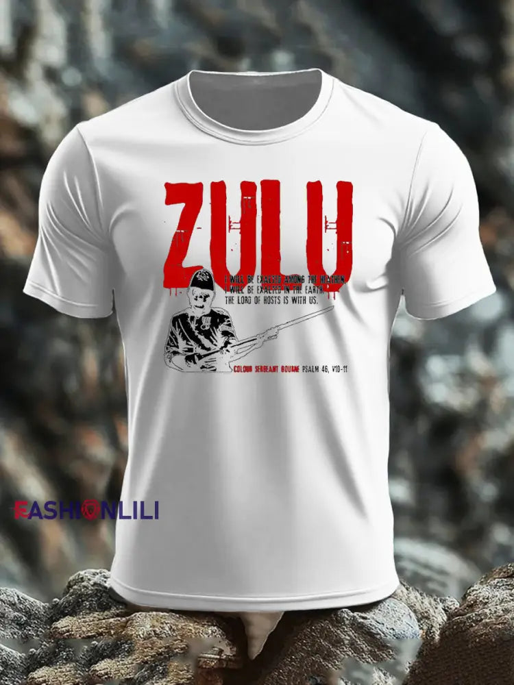 Men’s British Veteran imitation cotton short-sleeved T-shirt White / S