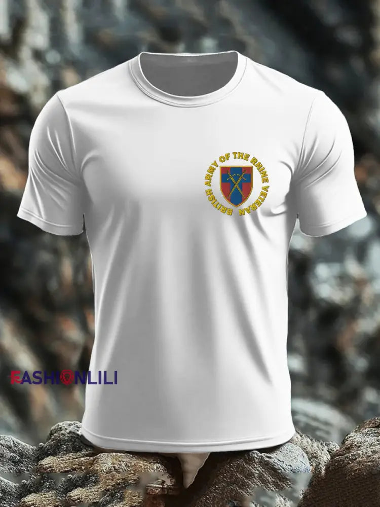 Men’s British Veteran imitation cotton short sleeved T shirt White / S