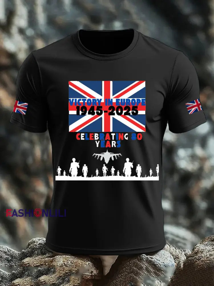 Men’s British Veteran Print short sleeves t-shirt Black / S