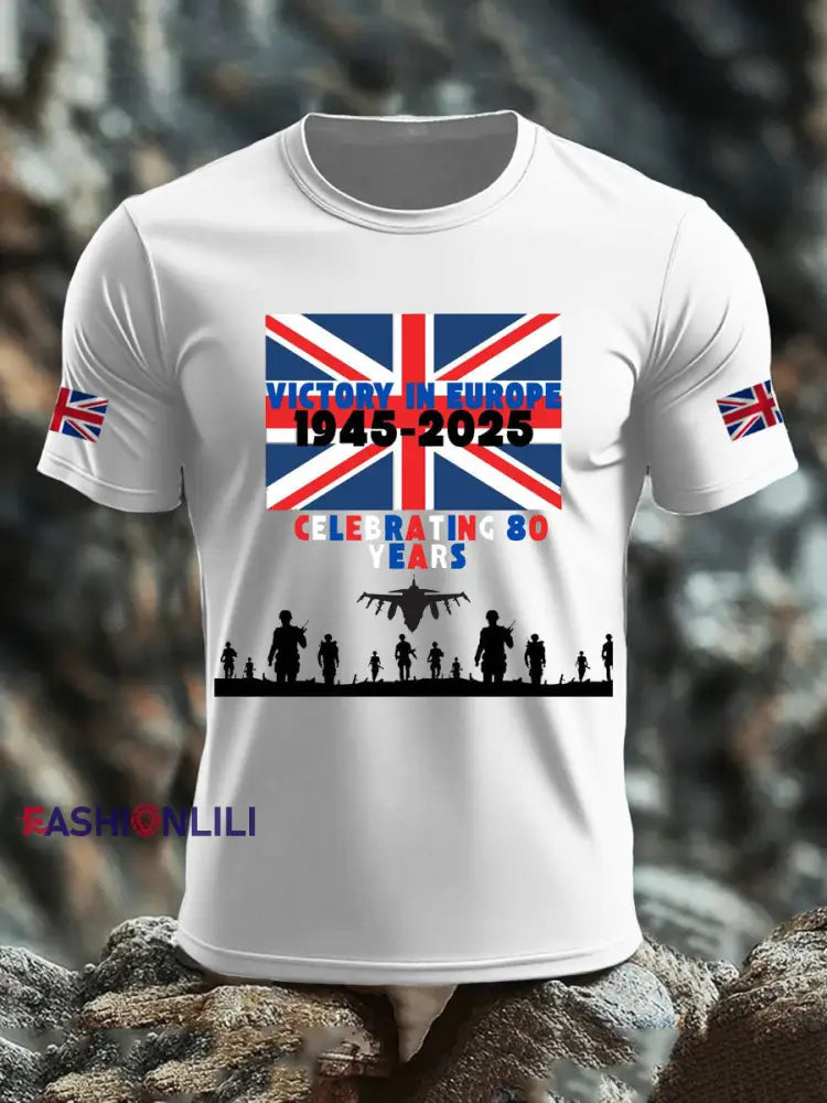 Men’s British Veteran Print short sleeves t-shirt White / S