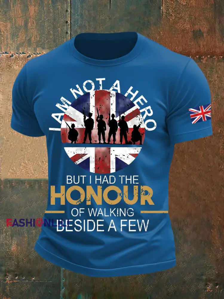Men’s British Veteran Printed short sleeves t shirt Blue / S