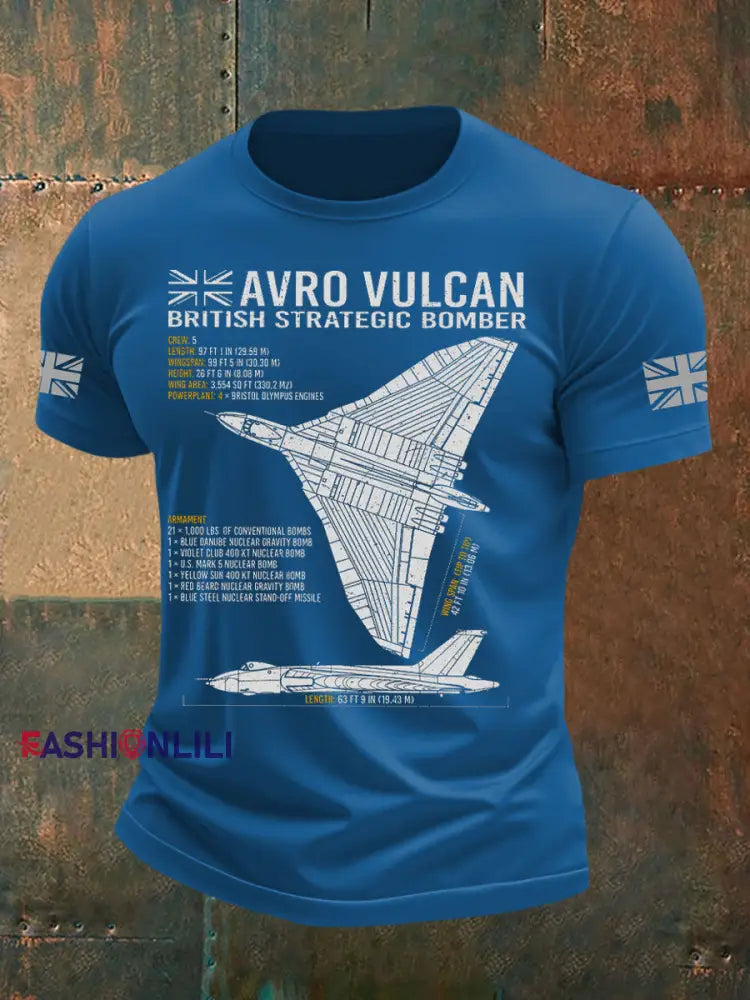 Men’s British Veteran Printed short sleeves t shirt Blue / S