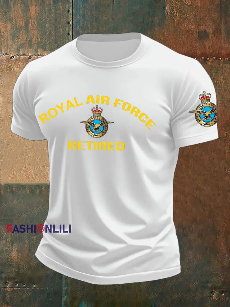 Men’s British Veteran Retired Printed T-shirt White / S